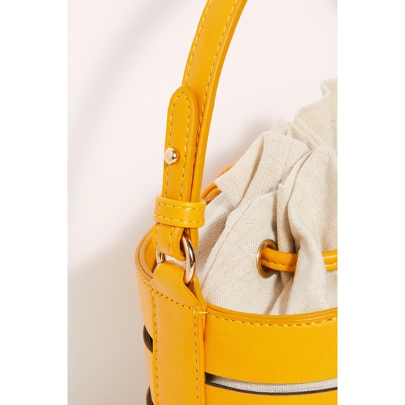 NWT Free People Mustard yellow Bucket Bag - Picture 2 of 7